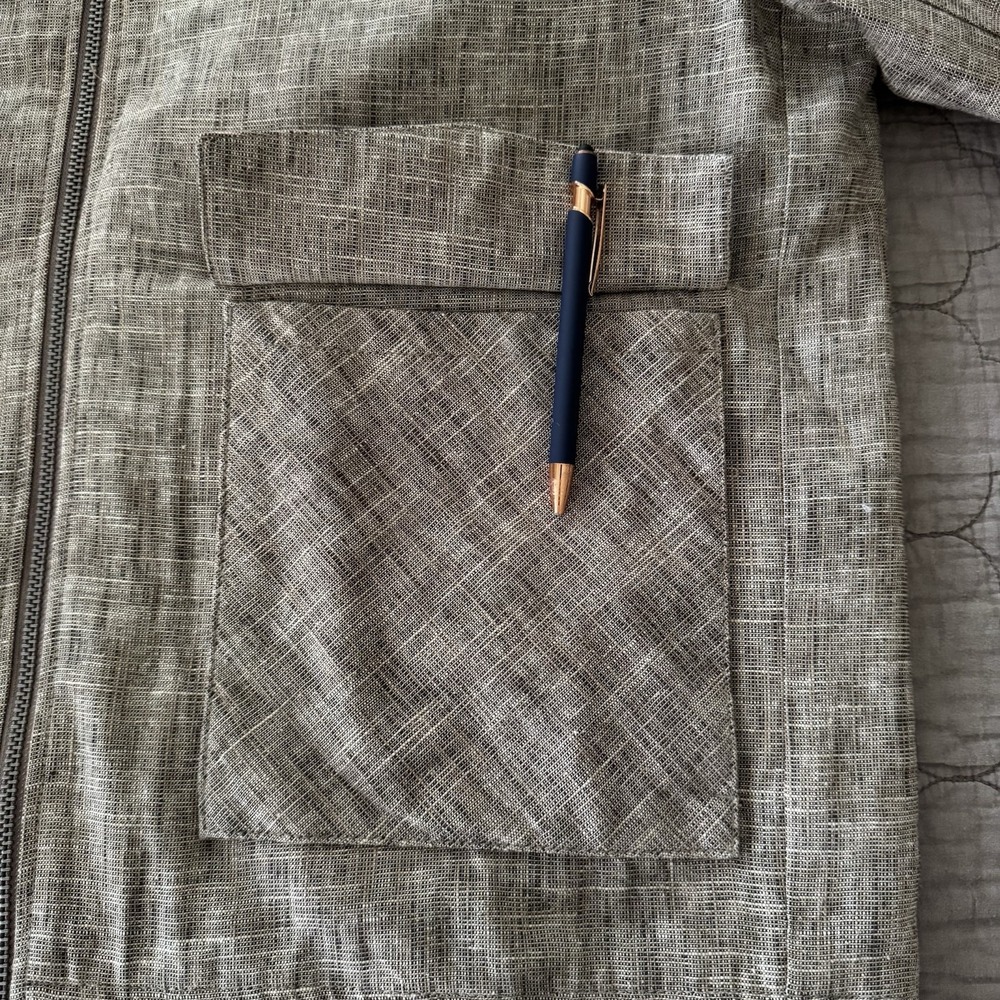 Men's Tasso Elba Brown Linen Cotton Blend Full Zip Size XXL Jacket - Picture 7 of 15